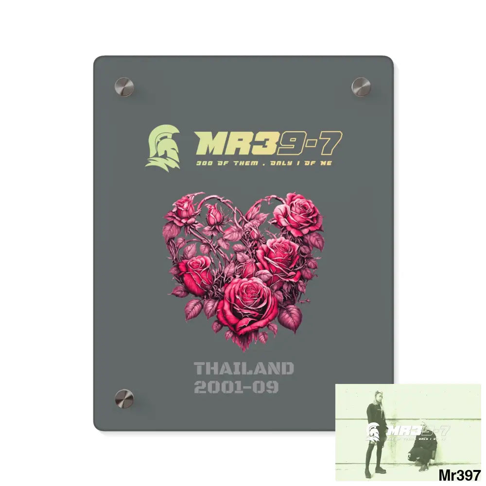 Thailand 2001--09 Heart Made of Pink Roses Beautiful Floral wall art acrylics Wall art panels 8″ x 10″ (Vertical)