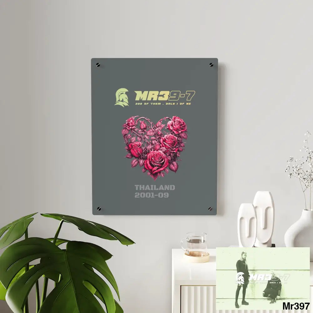 Thailand 2001--09 Heart Made of Pink Roses Beautiful Floral wall art acrylics Wall art panels Home Decor