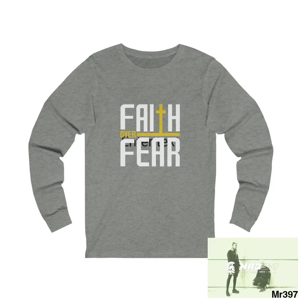 Thailand A1Vigilante Faith over Fear Unisex Jersey Long Sleeve Tee L / Deep Heather Long-sleeve