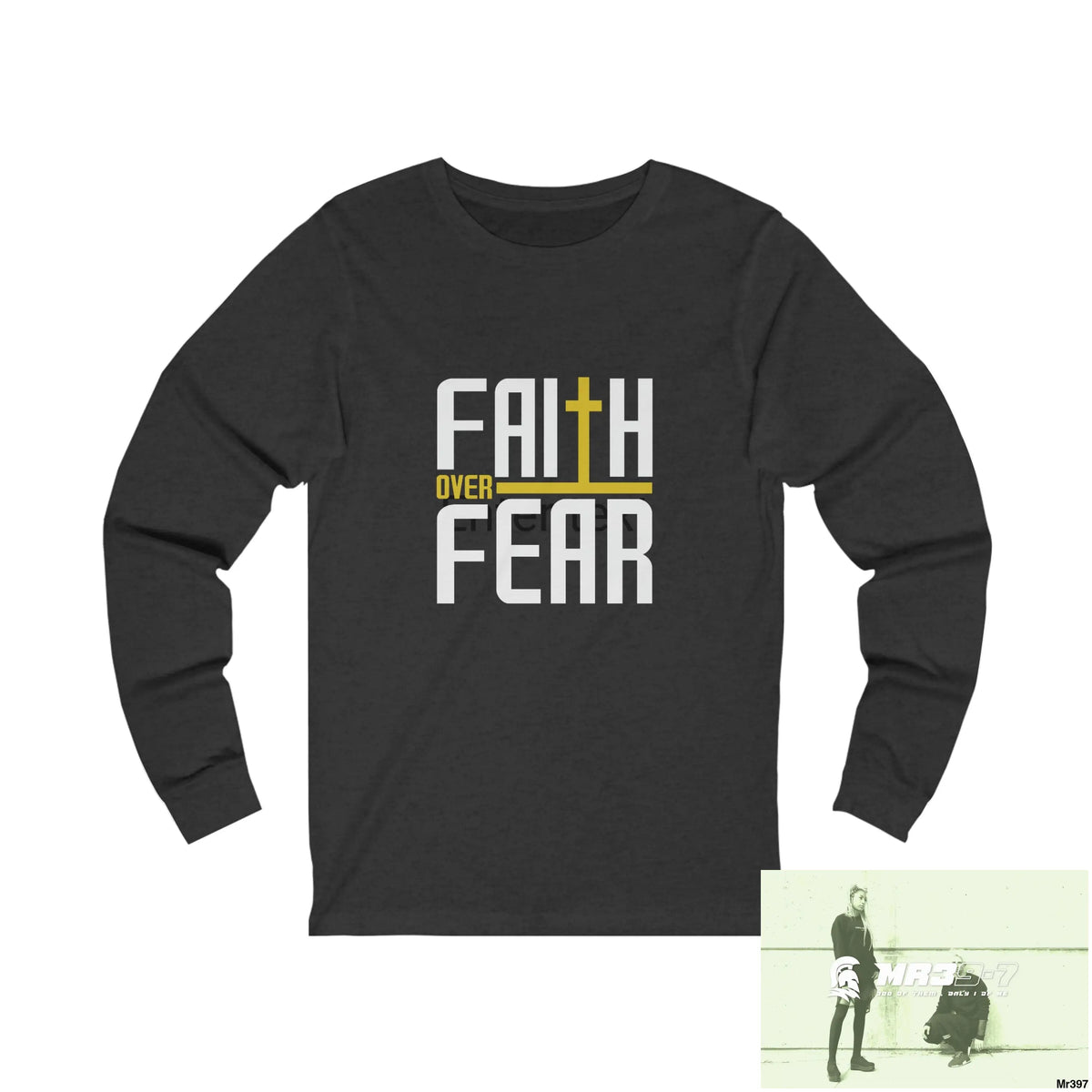 Thailand A1Vigilante Faith over Fear Unisex Jersey Long Sleeve Tee M / Dark Grey Heather Long-sleeve