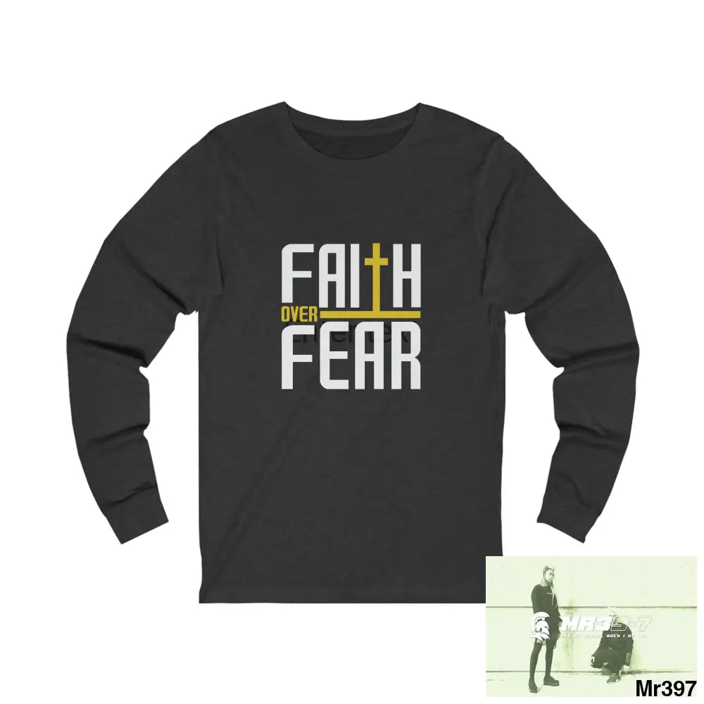 Thailand A1Vigilante Faith over Fear Unisex Jersey Long Sleeve Tee M / Dark Grey Heather Long-sleeve