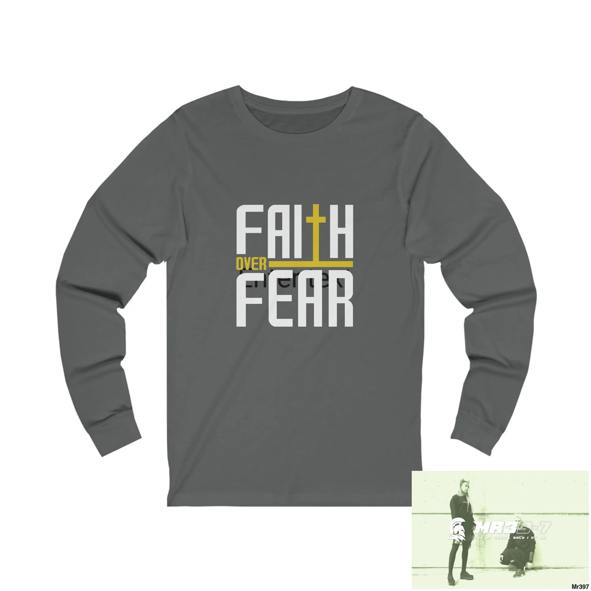 Thailand A1Vigilante Faith over Fear Unisex Jersey Long Sleeve Tee S / Asphalt Long-sleeve