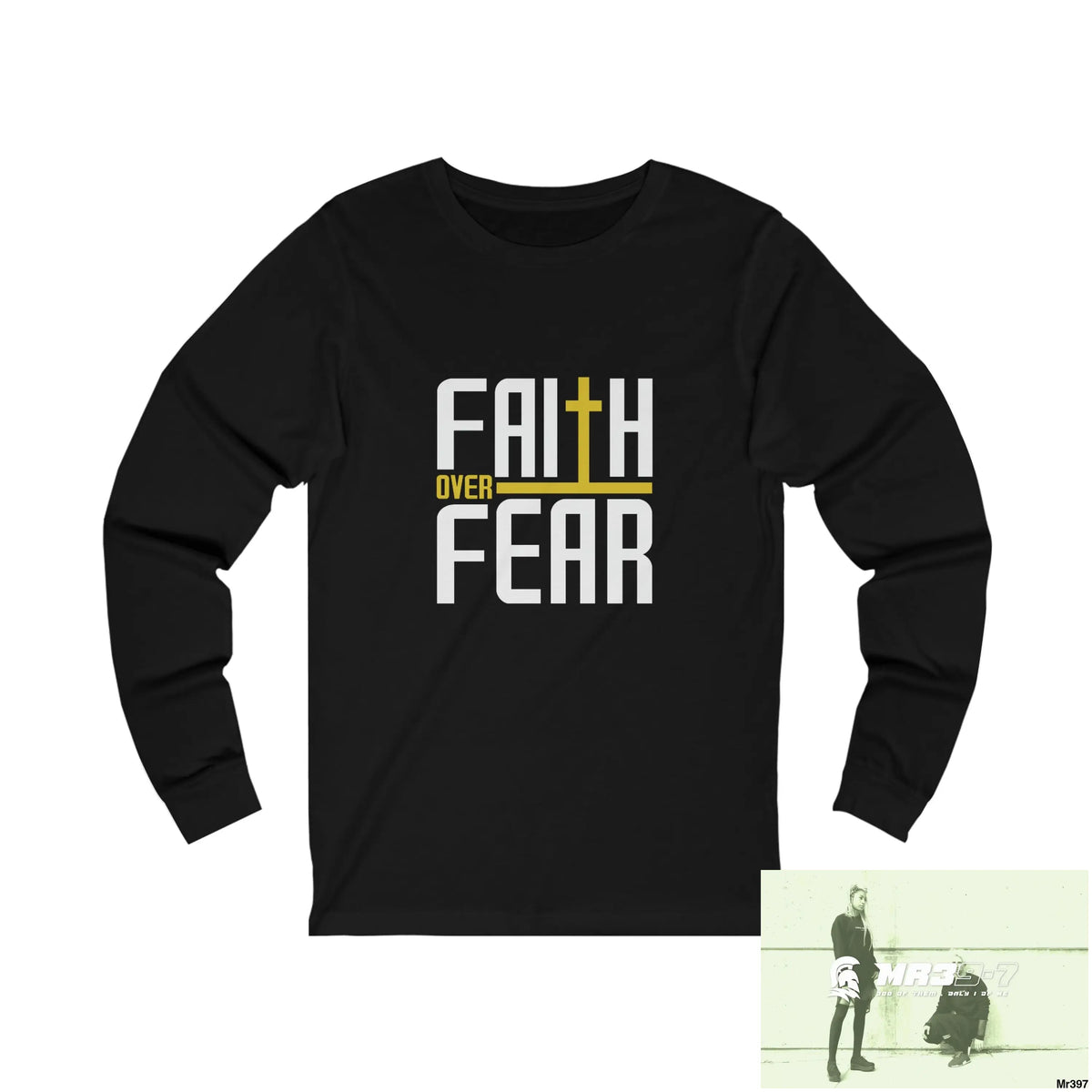 Thailand A1Vigilante Faith over Fear Unisex Jersey Long Sleeve Tee S / Black Long-sleeve