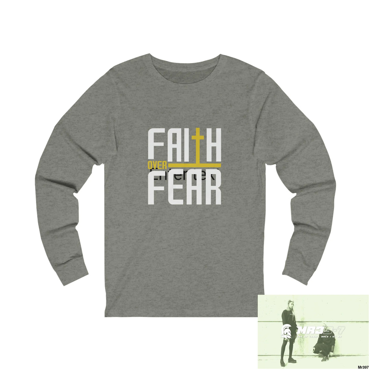 Thailand A1Vigilante Faith over Fear Unisex Jersey Long Sleeve Tee S / Grey TriBlend Long-sleeve