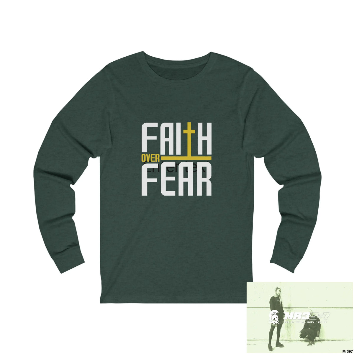 Thailand A1Vigilante Faith over Fear Unisex Jersey Long Sleeve Tee S / Heather Forest Long-sleeve