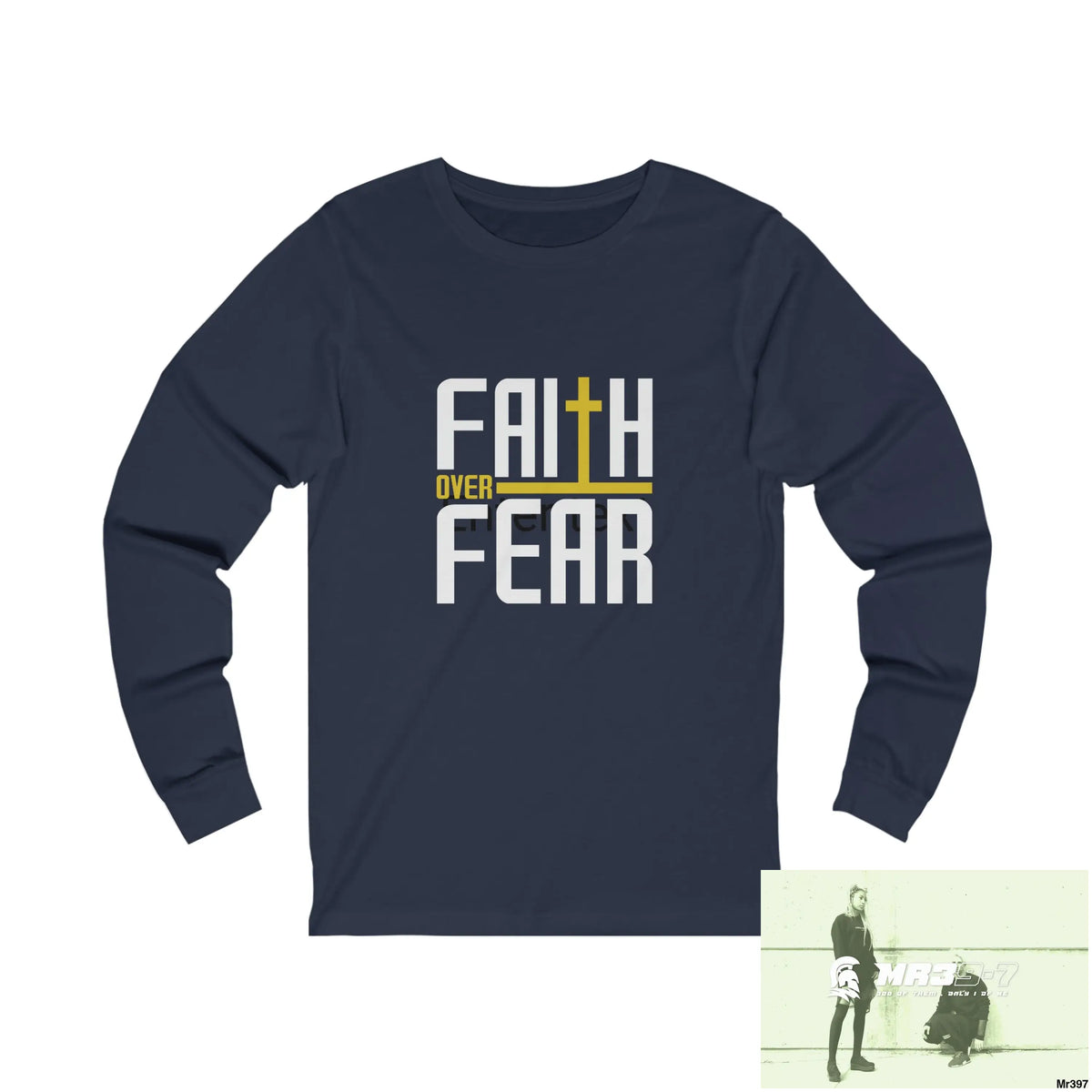Thailand A1Vigilante Faith over Fear Unisex Jersey Long Sleeve Tee S / Navy Long-sleeve