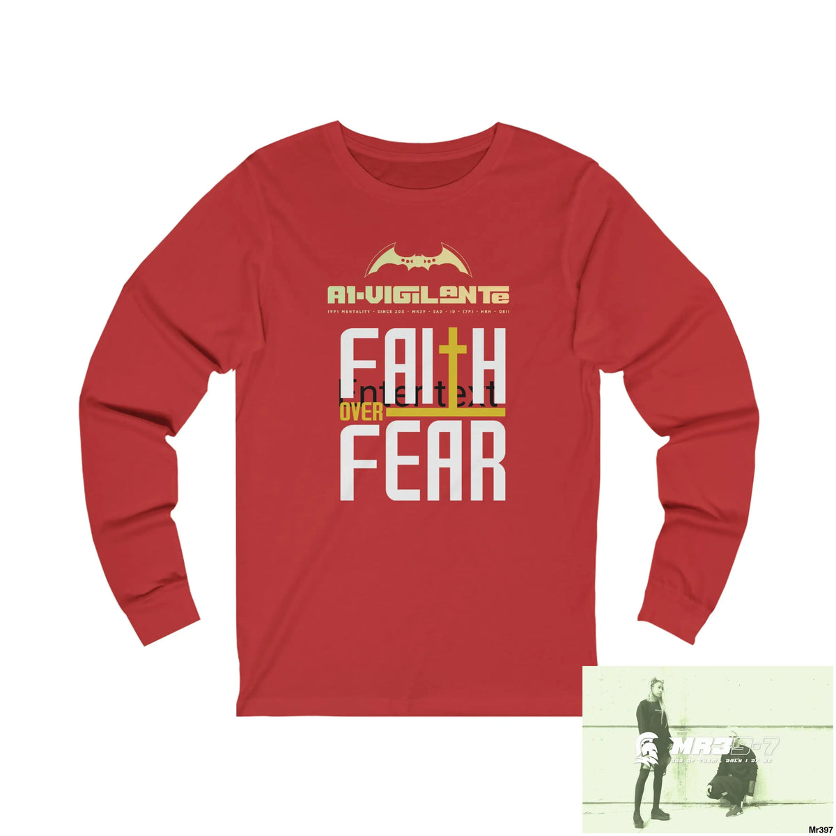Thailand A1Vigilante Faith over Fear Unisex Jersey Long Sleeve Tee S / Red Long-sleeve
