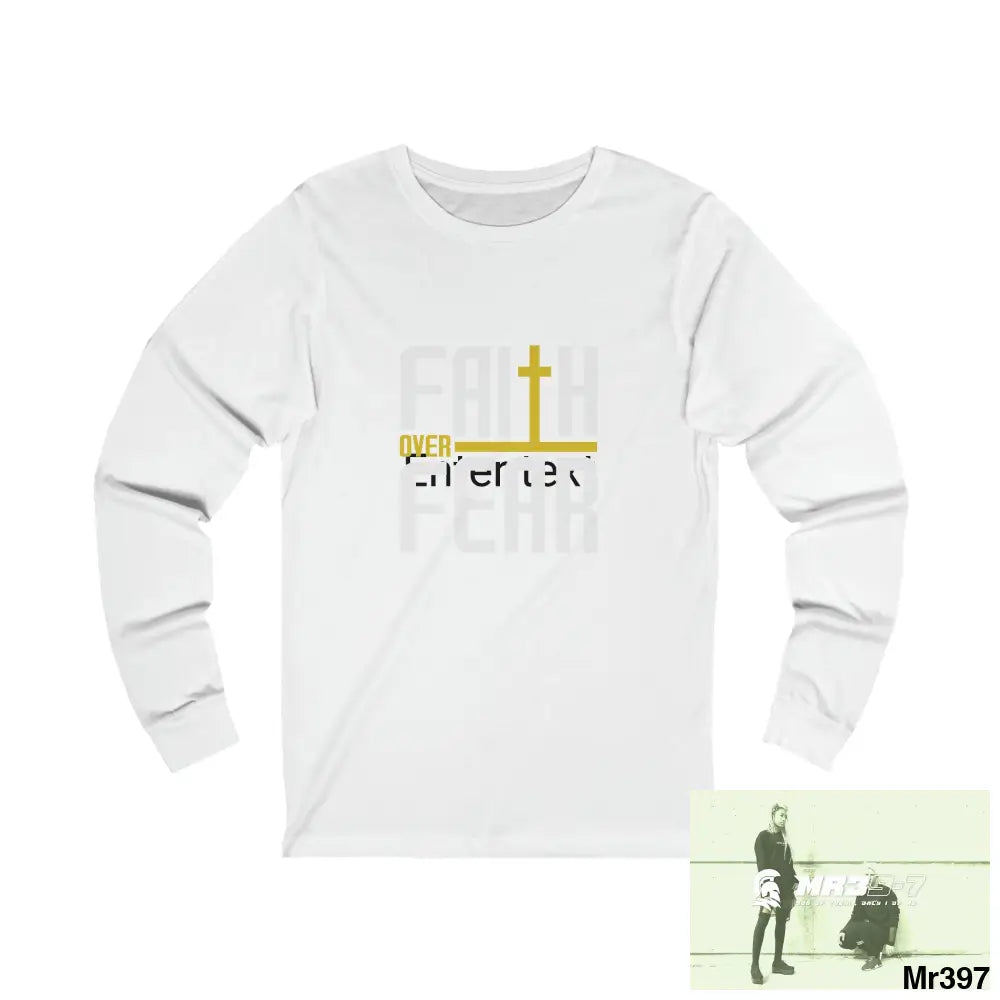 Thailand A1Vigilante Faith over Fear Unisex Jersey Long Sleeve Tee S / White Long-sleeve