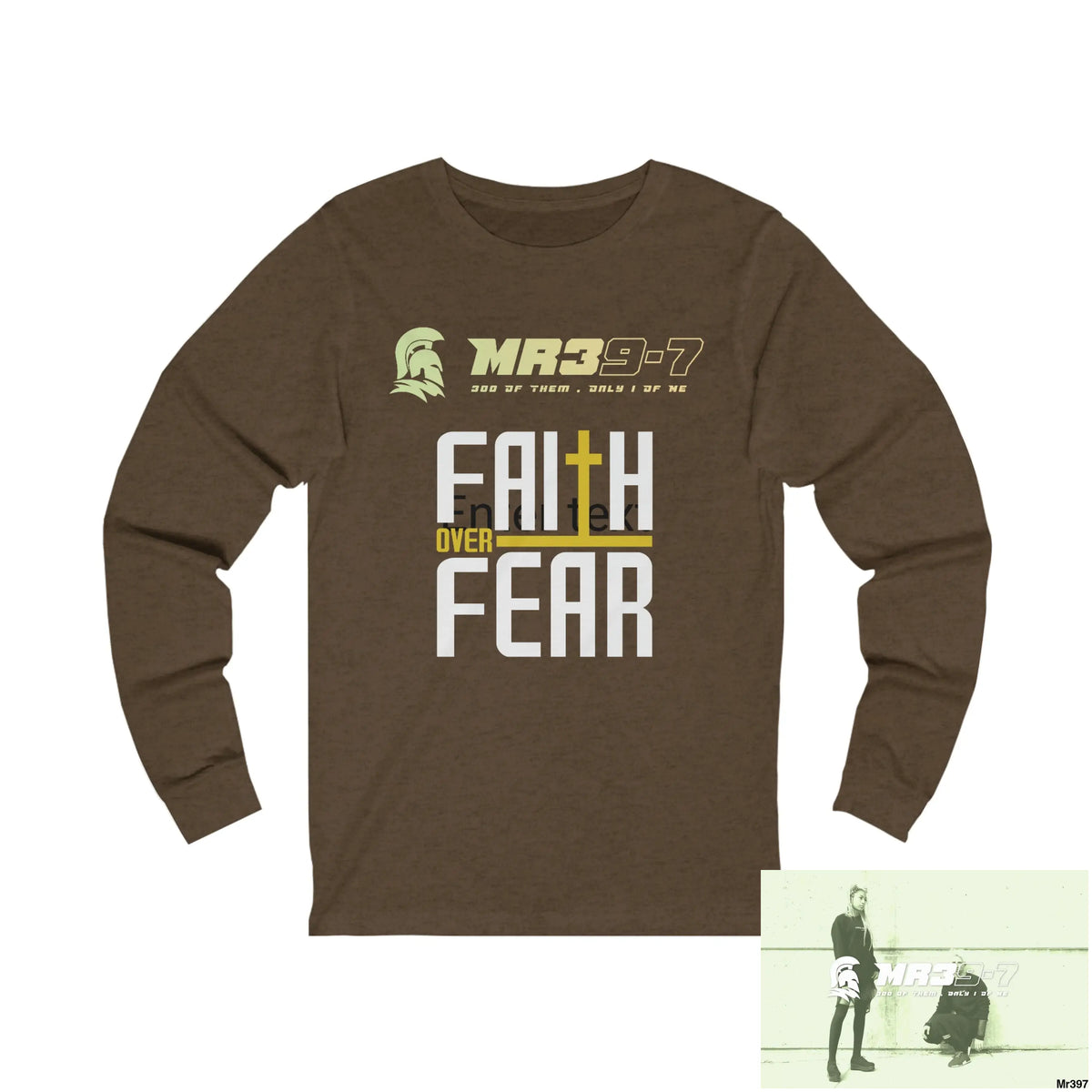 Thailand Mr39 Faith over Fear Unisex Jersey Long Sleeve Tee S / Heather Brown Long-sleeve