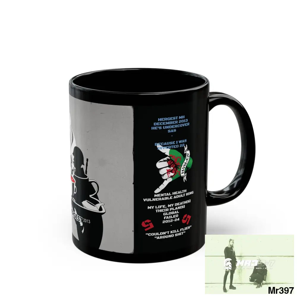 The 3 SAS Links -Thailand -Barmouth -Hergest Mental Health VAR My Deaths Fail 2001 -2025 11oz Tactical GB / Black Mug