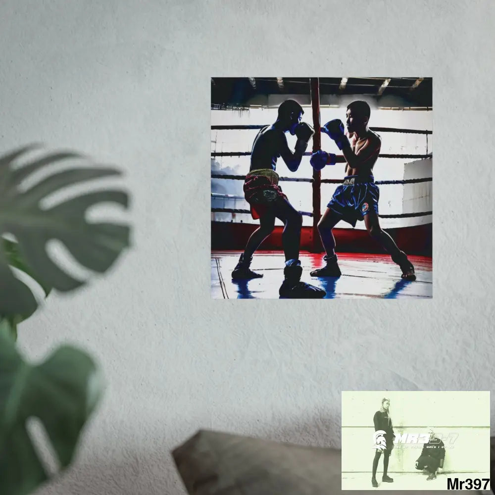 The Fight — Koh Samui Thailand (22 January 2002) Limited Edition Fine Art Poster 16″ x 16″ / Matte Poster