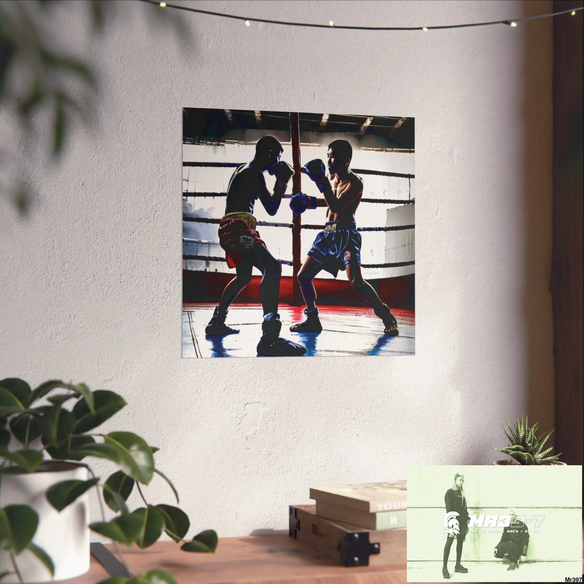 The Fight — Koh Samui Thailand (22 January 2002) Limited Edition Fine Art Poster 16″ x 16″ / Matte Poster