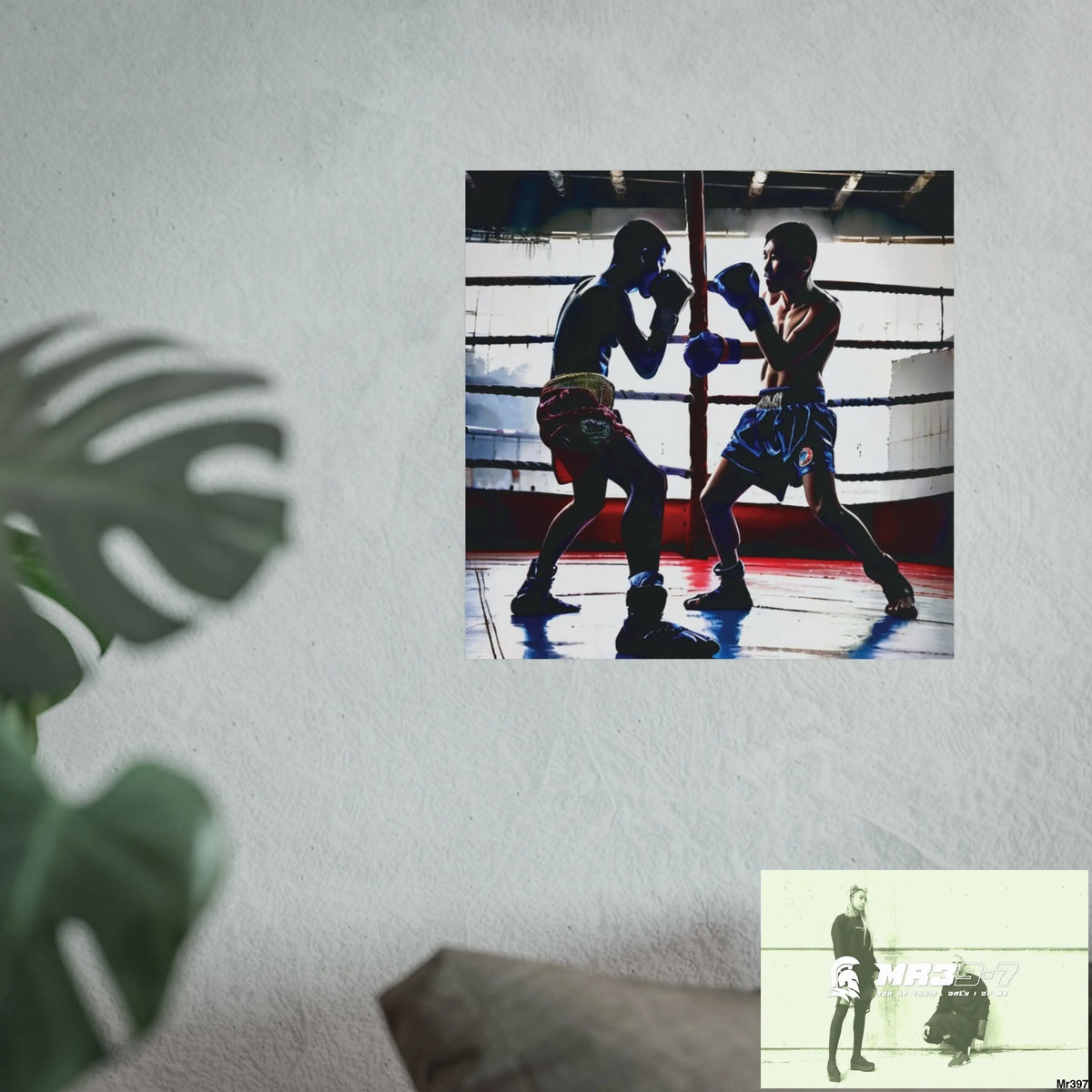 The Fight — Koh Samui Thailand (22 January 2002) Limited Edition Fine Art Poster 16″ x 16″ / Matte Poster