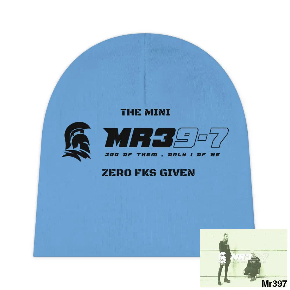 The Mini MR39 Baby Beanie (AOP) Zero fks Given One size / White All Over Prints