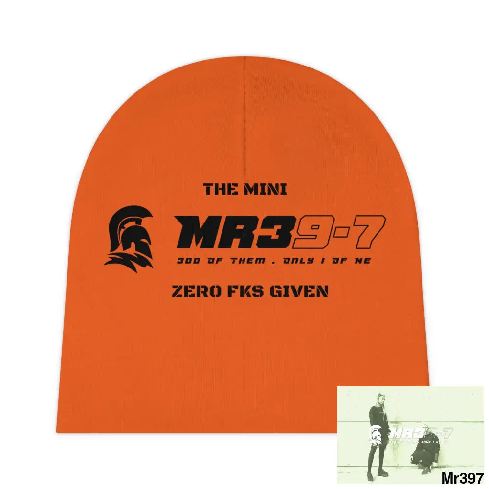 The Mini MR39 Baby Beanie (AOP) Zero fks Given One size / White All Over Prints