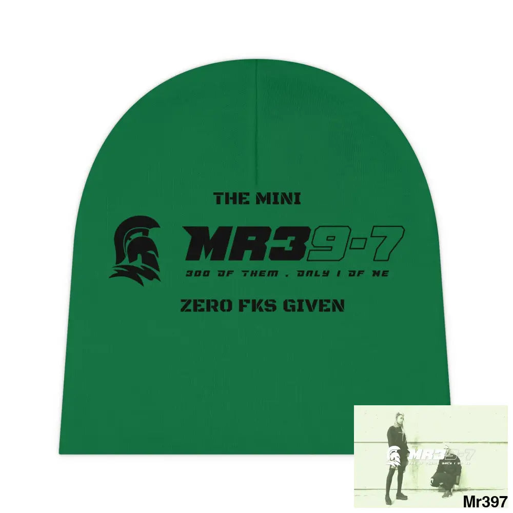 The Mini MR39 Baby Beanie (AOP) Zero fks Given One size / White All Over Prints