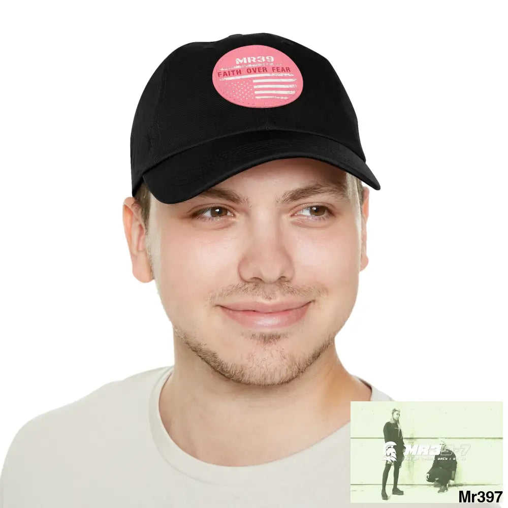 The MR39 Faith over Fear Dad Hat with Leather Patch (Round) Hats