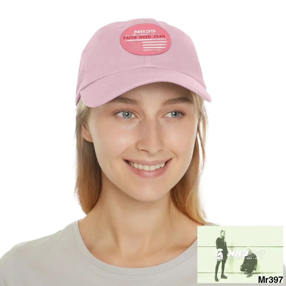 The MR39 Faith over Fear Dad Hat with Leather Patch (Round) Hats