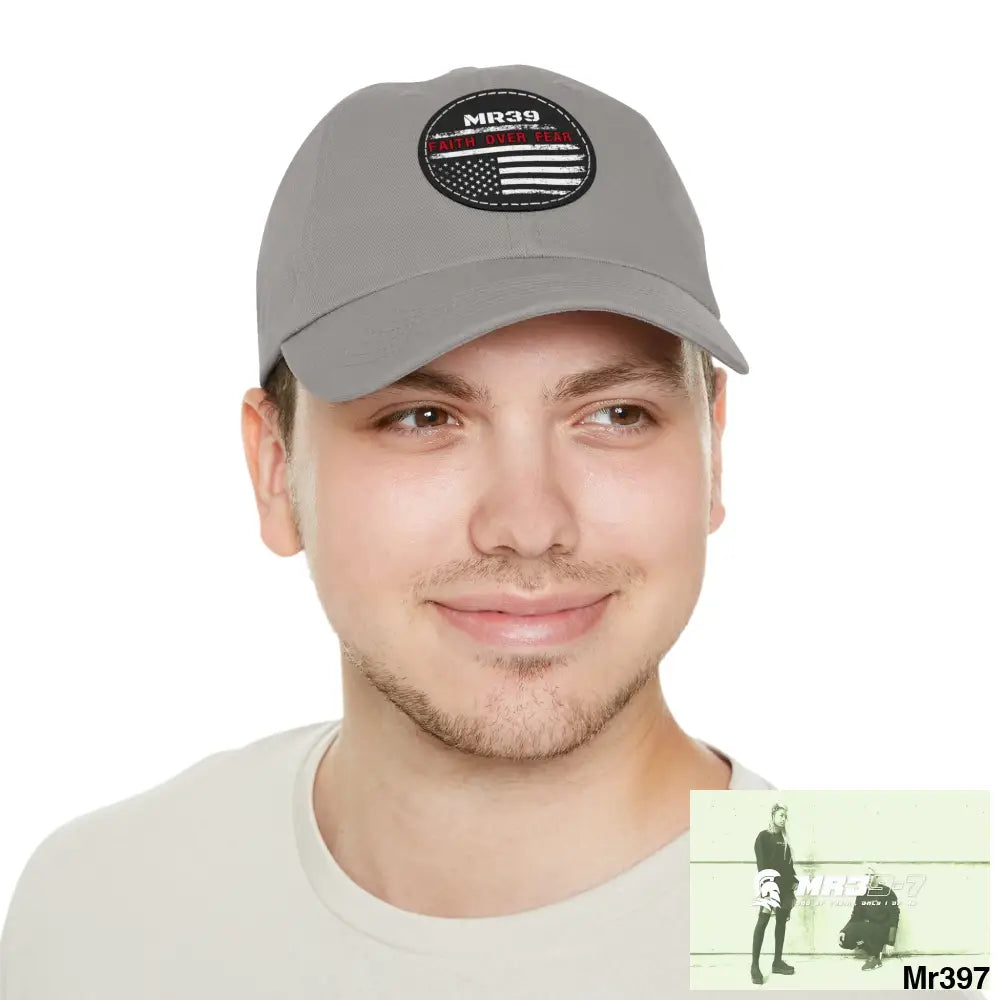 The MR39 Faith over Fear Dad Hat with Leather Patch (Round) Hats