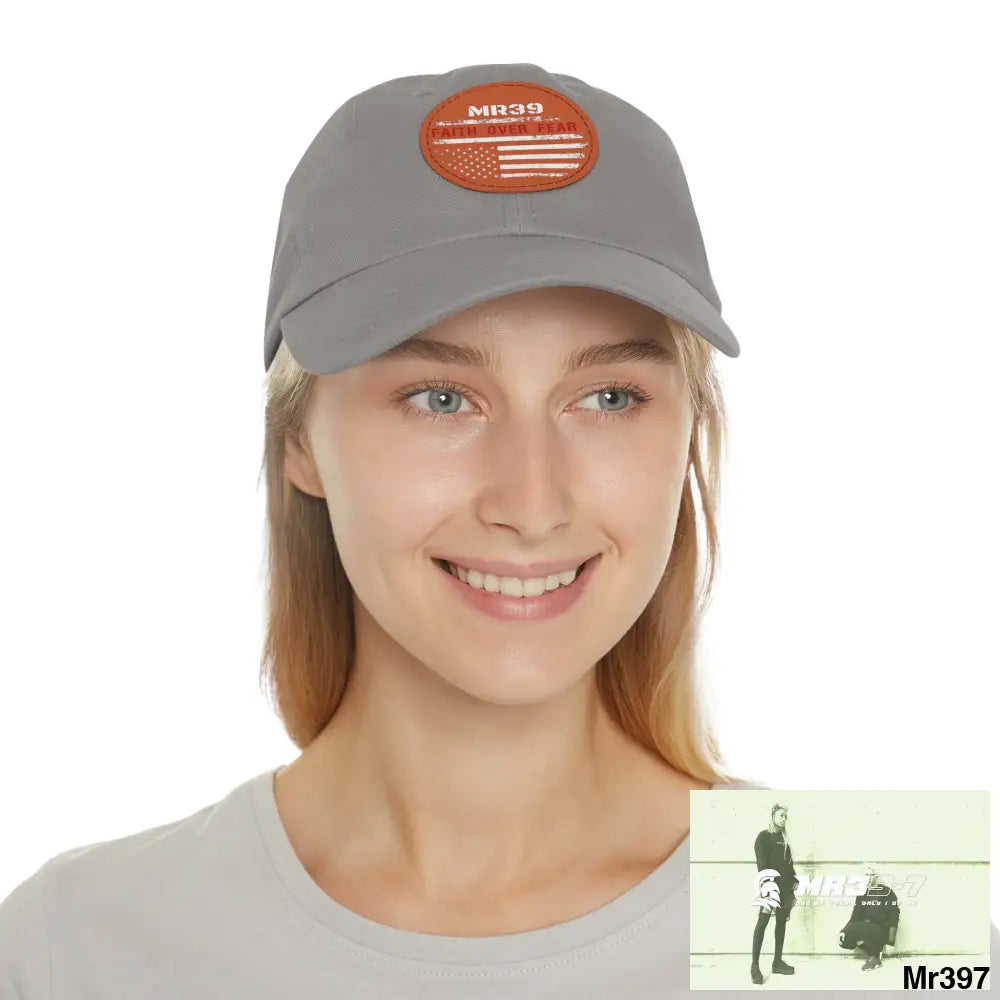 The MR39 Faith over Fear Dad Hat with Leather Patch (Round) Hats