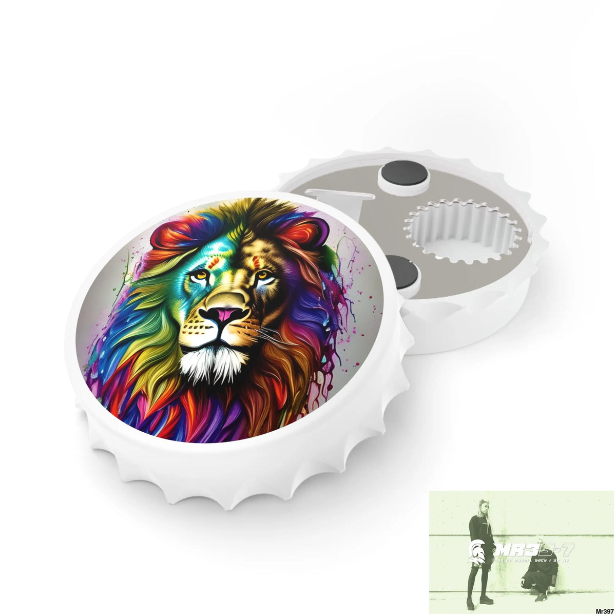 The Rainbow Lion Magnetic Bottle Opener One size / White Accessories