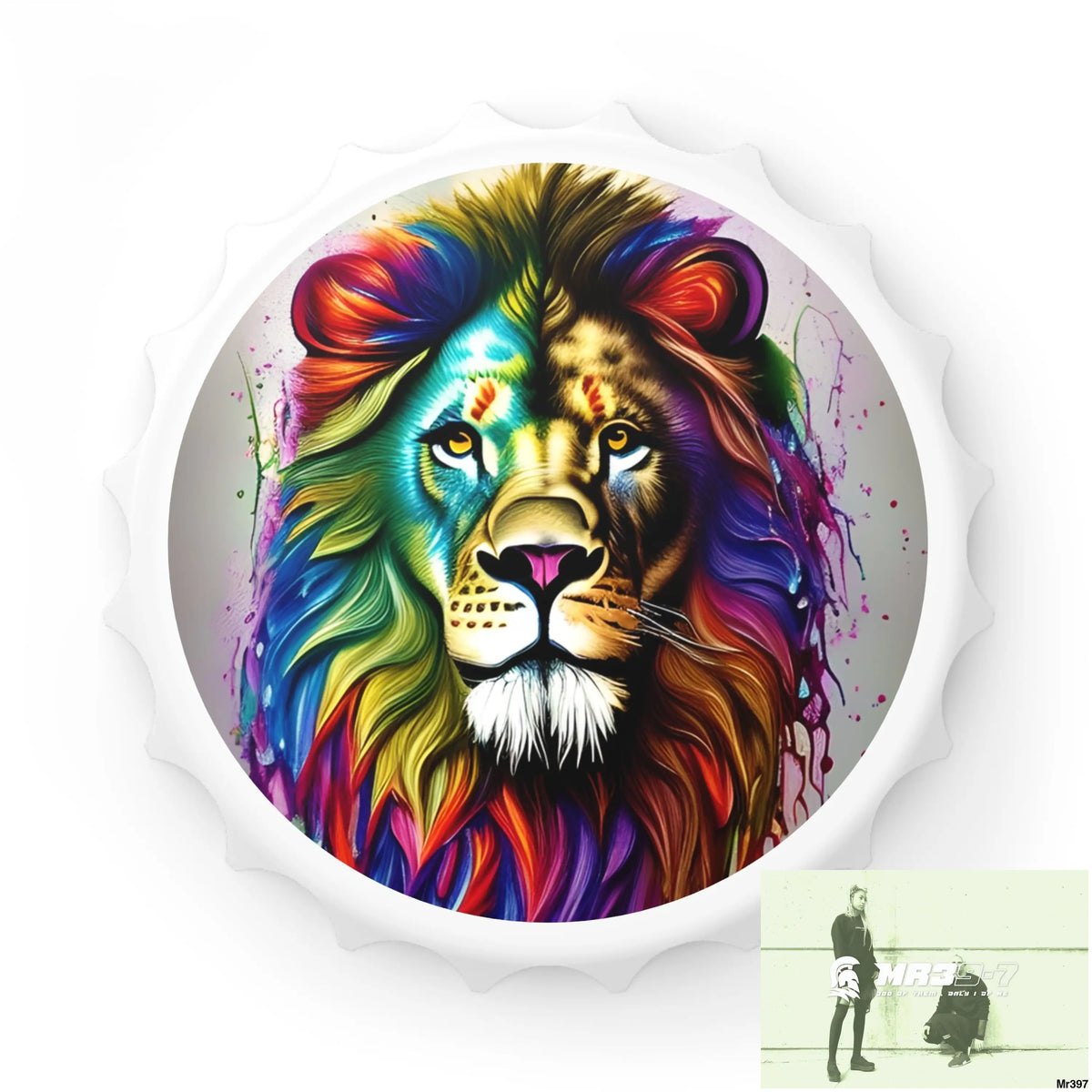 The Rainbow Lion Magnetic Bottle Opener One size / White Accessories