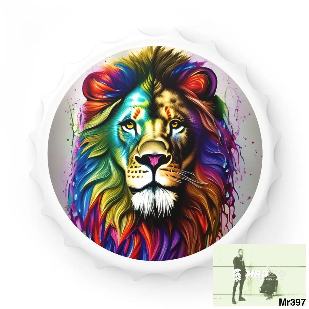 The Rainbow Lion Magnetic Bottle Opener One size / White Accessories