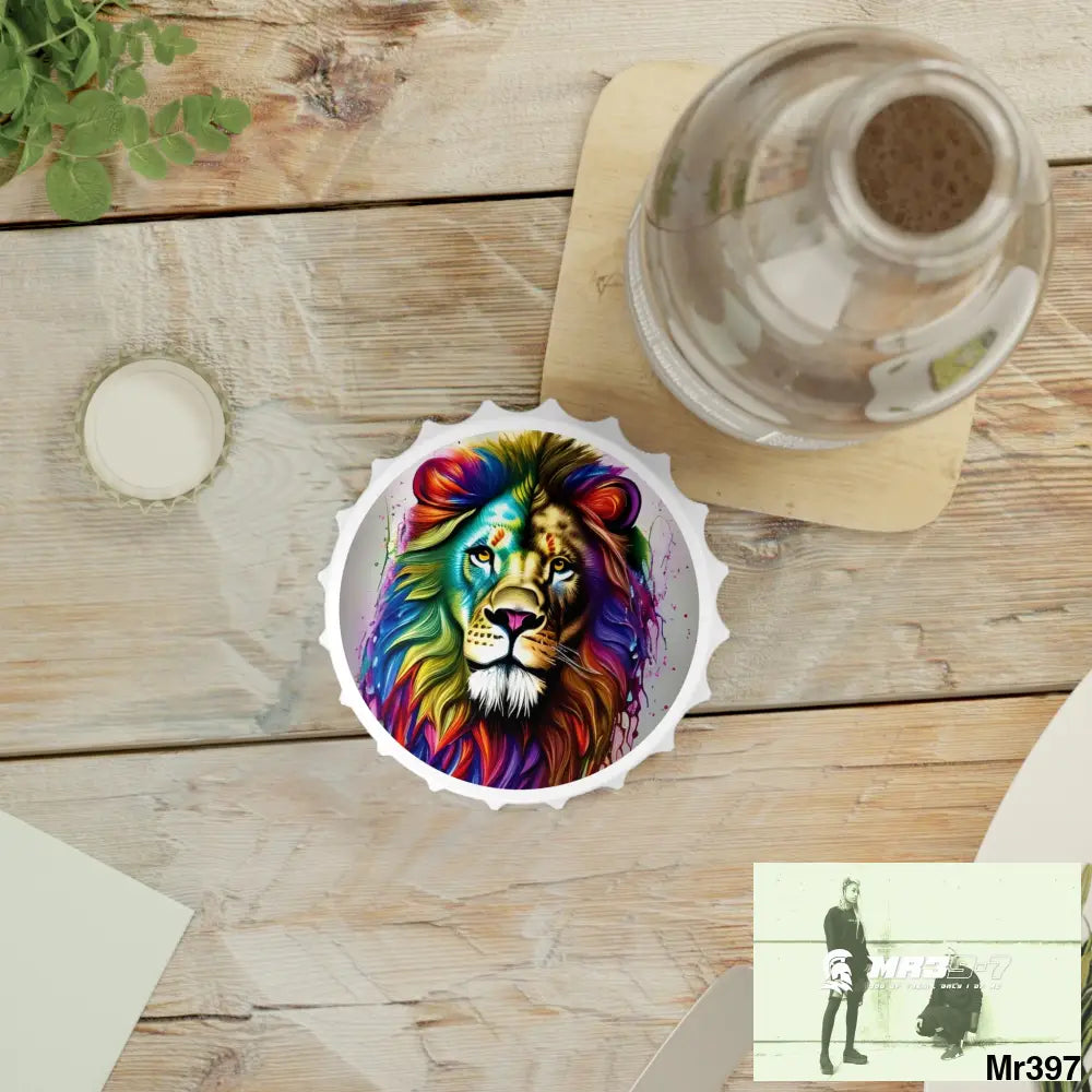 The Rainbow Lion Magnetic Bottle Opener One size / White Accessories