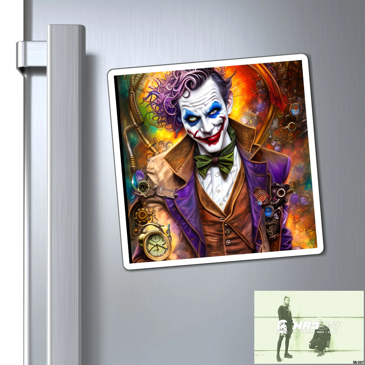 The Steampunk Joker Hearts Tribal Fractal Magnet 6’’ × 6’’ Paper products