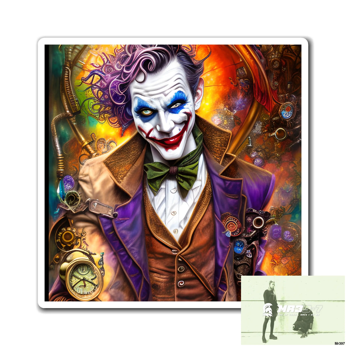 The Steampunk Joker Hearts Tribal Fractal Magnet Paper products