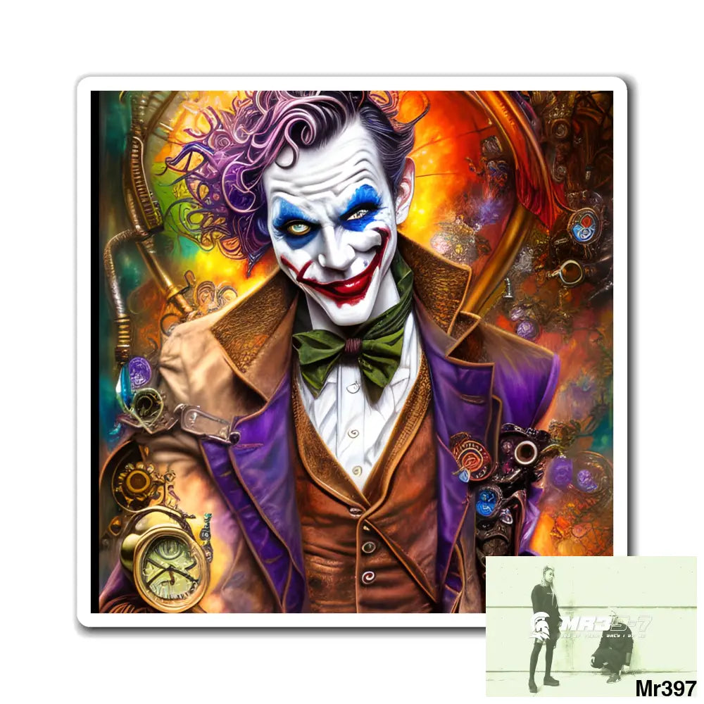 The Steampunk Joker Hearts Tribal Fractal Magnet Paper products