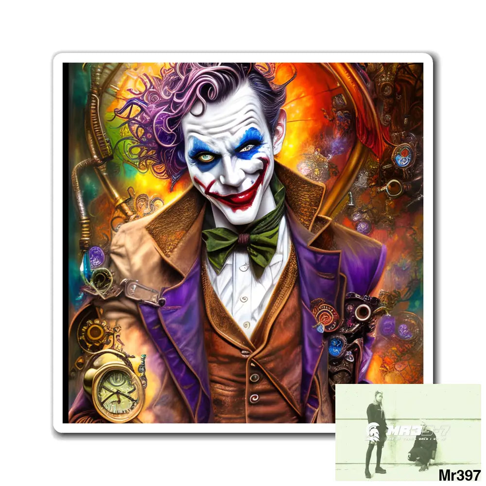 The Steampunk Joker Hearts Tribal Fractal Magnet Paper products