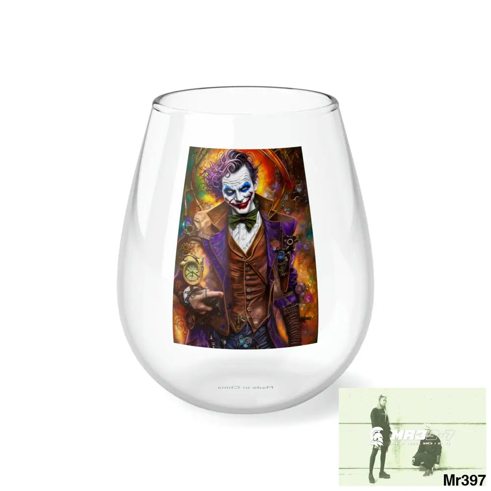 The Steampunk Joker Hearts Tribal Fractal Stemless Wine Glass 11.75oz 11.75oz Mug