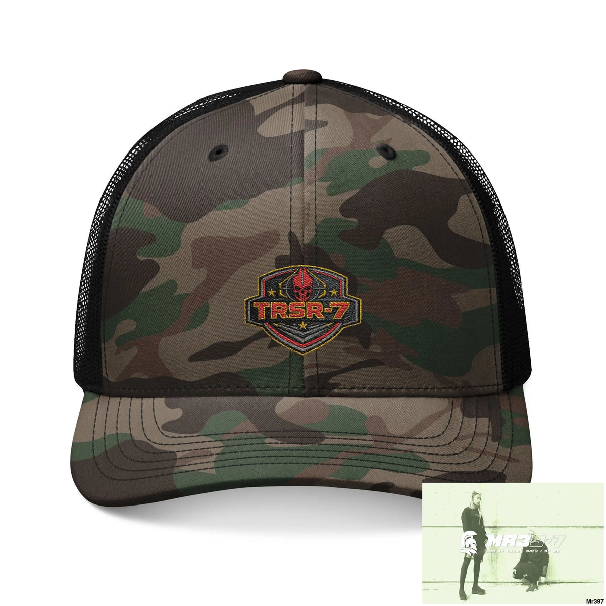 The TRSR-7 Camouflage Trucker Hat with Embroidery | Military Style Cap Outdoor Adventure Gear Hunting Accessories