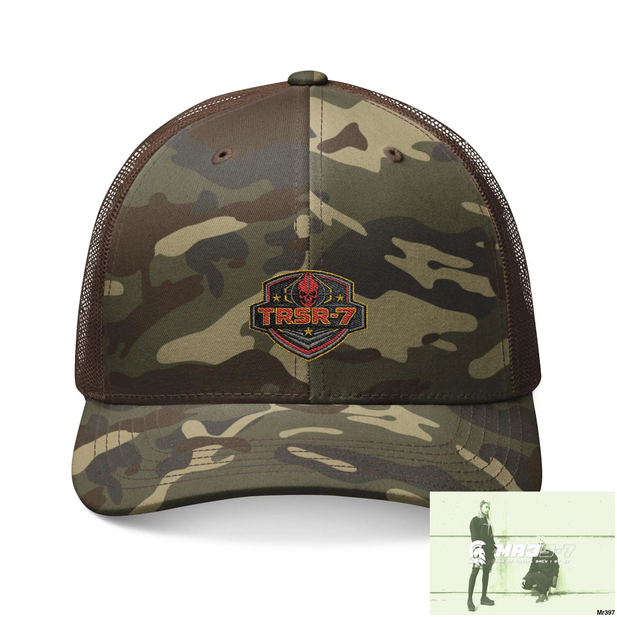 The TRSR-7 Camouflage Trucker Hat with Embroidery | Military Style Cap Outdoor Adventure Gear Hunting Accessories