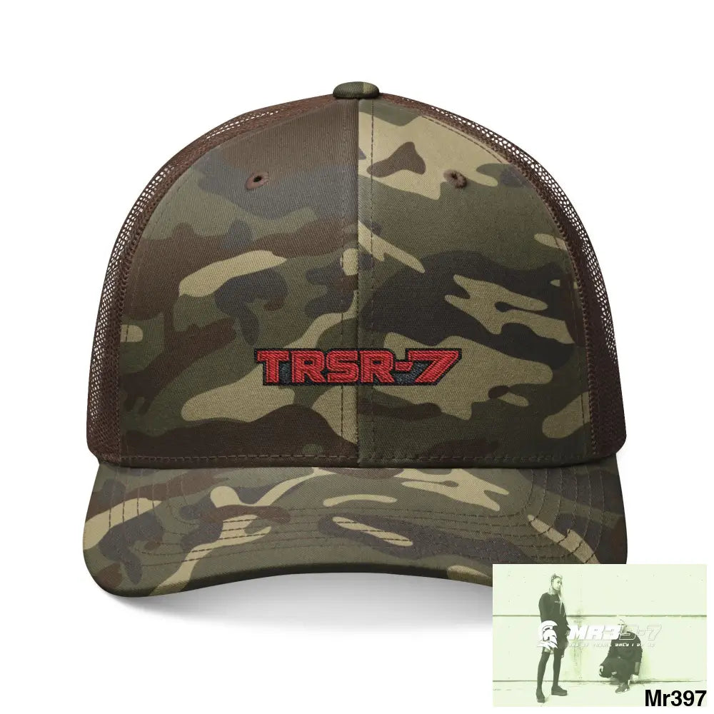 The TRSR-7 Camouflage Trucker Hat with Embroidery | Military Style Cap Outdoor Adventure Gear Hunting Accessories