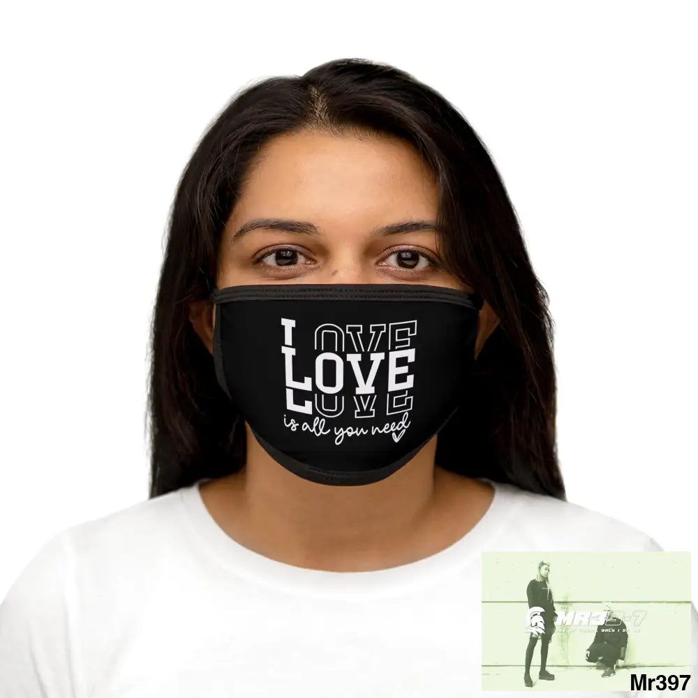 The Valentines or any time Love is all you need Mixed-Fabric Face Mask One size Accessories