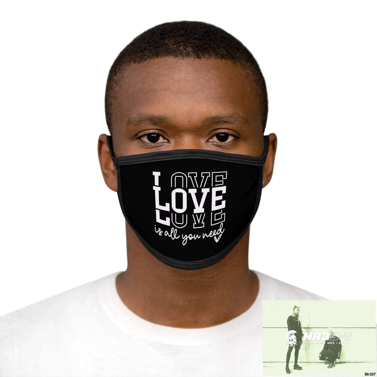 The Valentines or any time Love is all you need Mixed-Fabric Face Mask One size Accessories