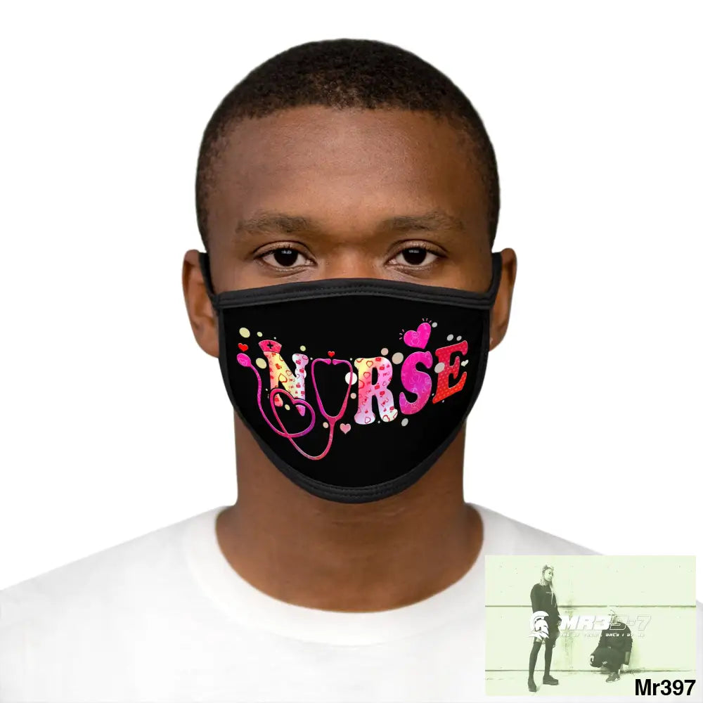 The Valentines or any time - Nurse Love Mixed-Fabric Face Mask One size Accessories