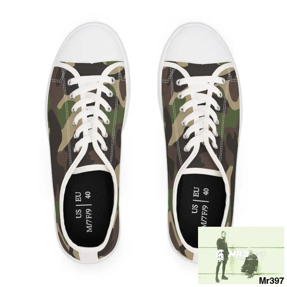 Traditional Camo White Women’s Low Top Sneakers Shoes