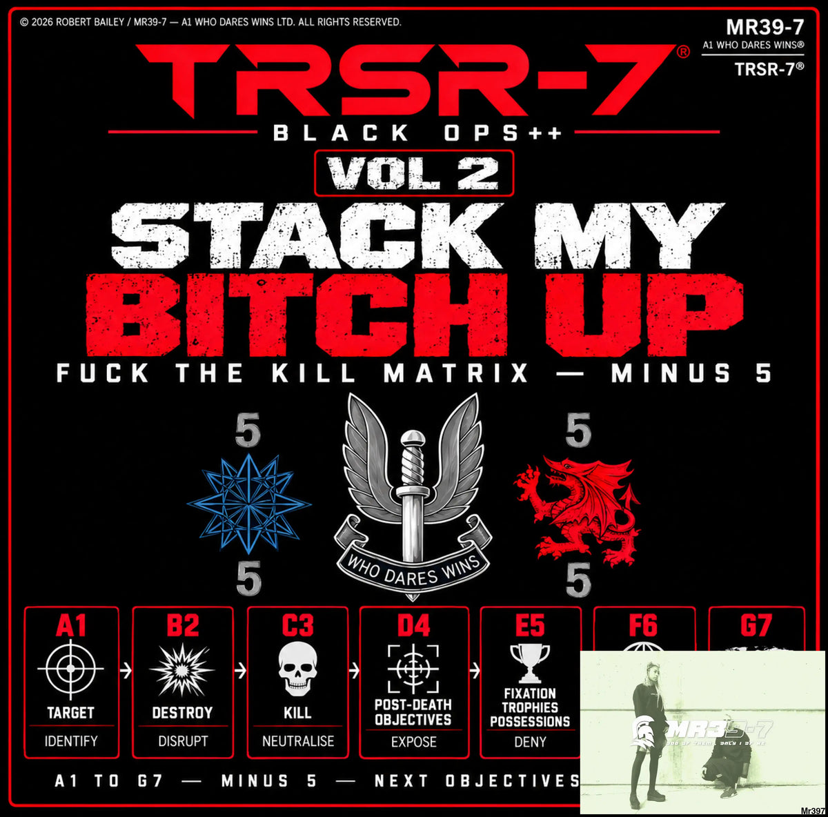 TRSR-7® BLACK OPS++, FUCK THE KILL MATRIX, VOL 2 STACK MY BITCH UP, MINUS 5 - digital art