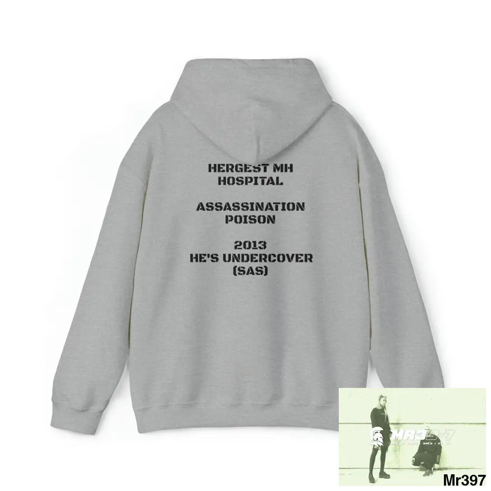 Unisex A-Sparta Hergest Assassination (Poison) He’s Undercover SAS Heavy Blend™ Hooded Sweatshirt Hoodie