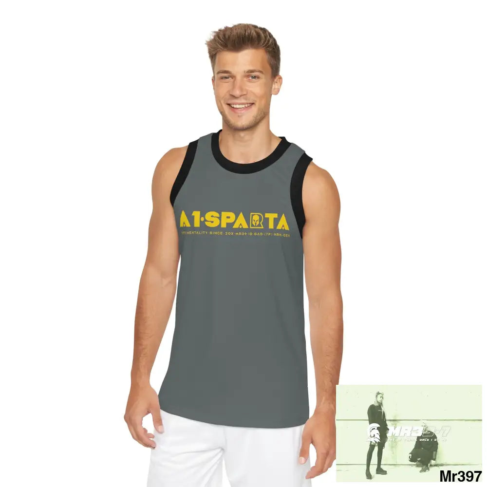 Unisex A1-Sparta Basketball Jersey (AOP) XS / Black rib All Over Prints