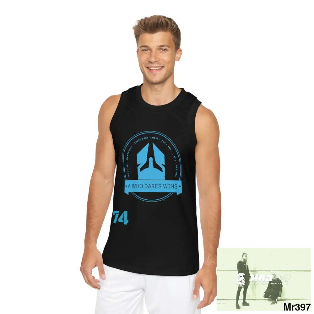 Unisex A1-Who Dares Wins Basketball Jersey (AOP) XS / Black rib All Over Prints