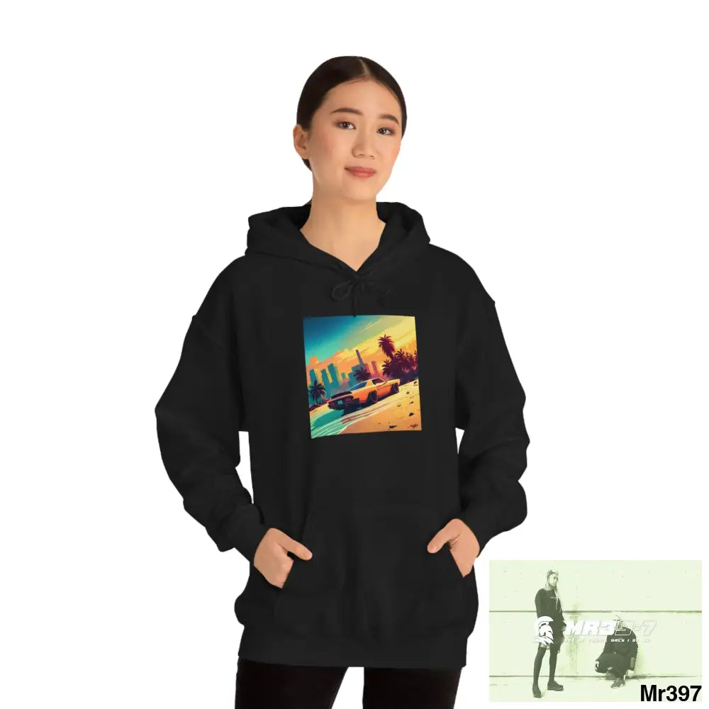 Unisex AI Vice vigilante theme Heavy Blend™ Hooded Sweatshirt Hoodie