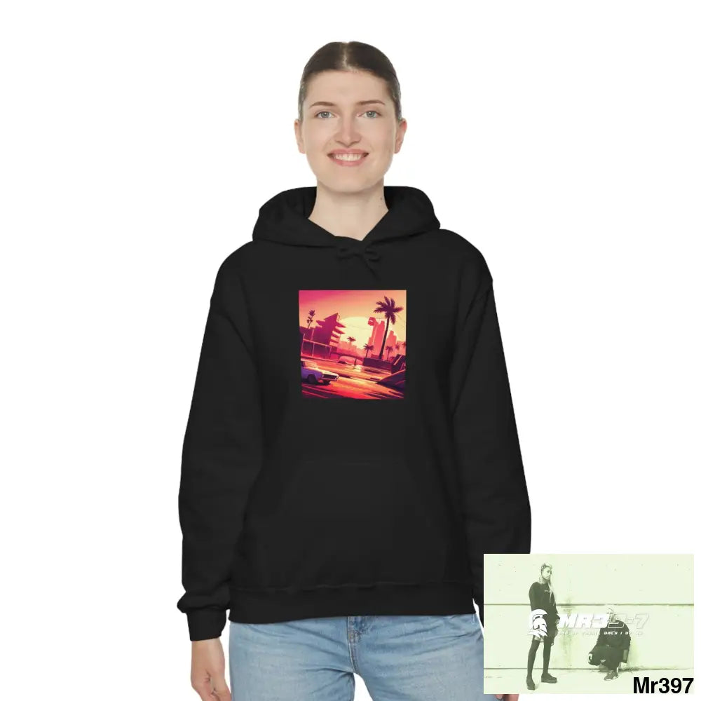 Unisex AI Vice vigilante theme Heavy Blend™ Hooded Sweatshirt Hoodie