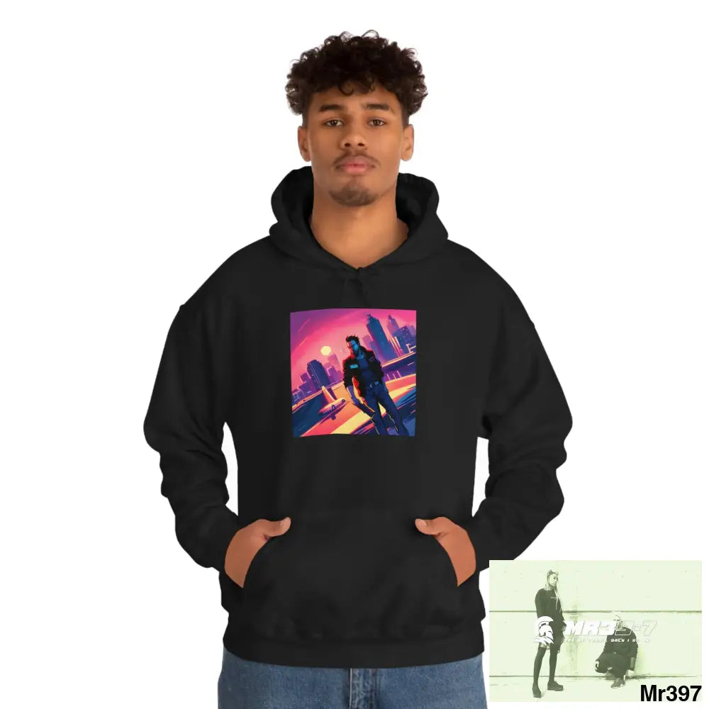 Unisex AI Vice vigilante theme Heavy Blend™ Hooded Sweatshirt Hoodie
