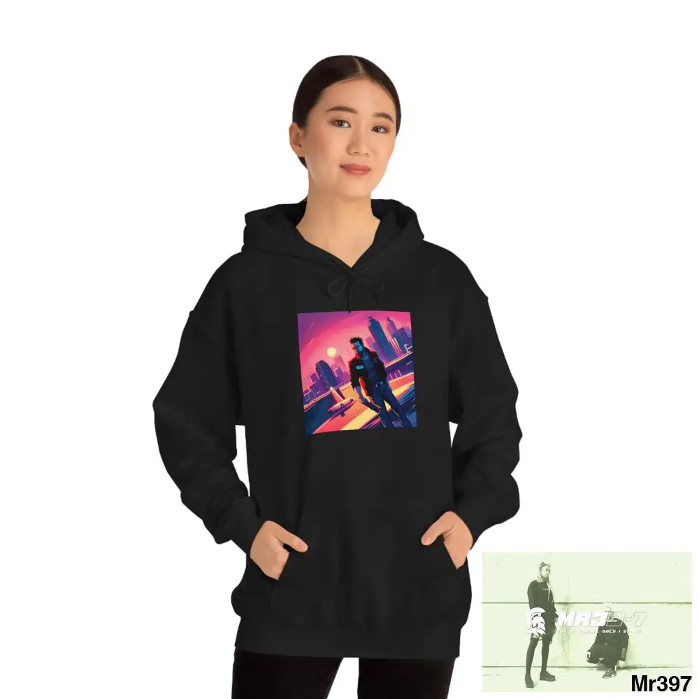 Unisex AI Vice vigilante theme Heavy Blend™ Hooded Sweatshirt Hoodie
