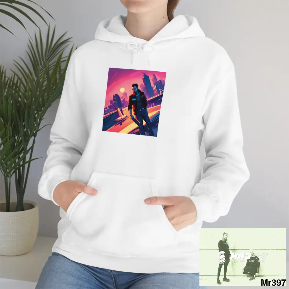 Unisex AI Vice vigilante theme Heavy Blend™ Hooded Sweatshirt Hoodie