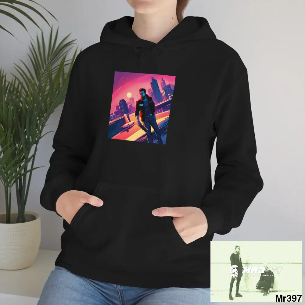 Unisex AI Vice vigilante theme Heavy Blend™ Hooded Sweatshirt Hoodie